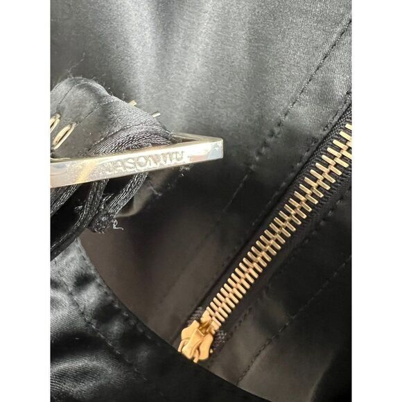 JASON WU Black Waist Belted Multi-zipper Moto Jacket Size 2 - Picture 5 of 8